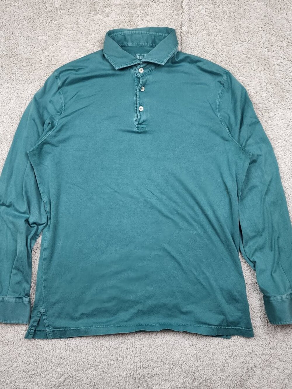 Fedeli Polo Shirt Mens 54 XL Green Golf Casual Cotton Italy Preppy Short Sleeve